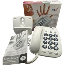 BT Big Button Plus Corded Telephone White Big Buttons Hearing Aid Compatible Box