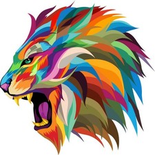 LION HEAD COLOURFUL PASTEL
