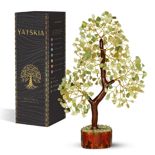 Green jade stone tree - -, of