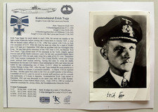 WW2 ERICH TOP U-BOAT ACE KRIEGSMARINE SIGNED UNIFORM PHOTO ORIGINAL,