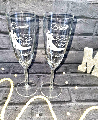 Personalised champagne flutes - personalised,