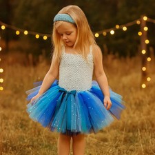 Blue & Teal Sparkly Tutu Skirt
