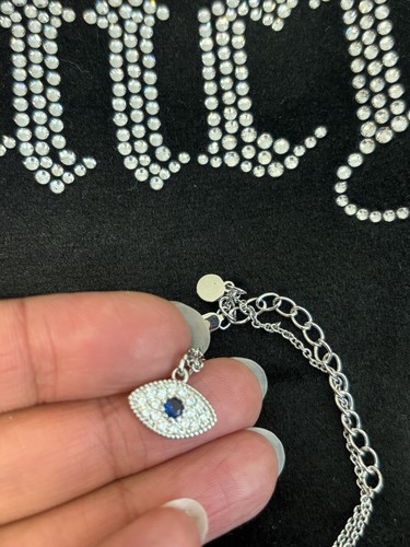 White gold plated evil eye - gold,
