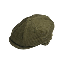 100% Corduroy Newsboy Cap for Men and Women -with Brim Button & Quilted Lining