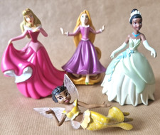 Disney Princess Action Figures Aurora/Tiana/Rapunzel Fairy Toys Cake Toppers