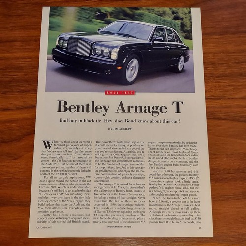 Bentley arnage magazine - bentley,