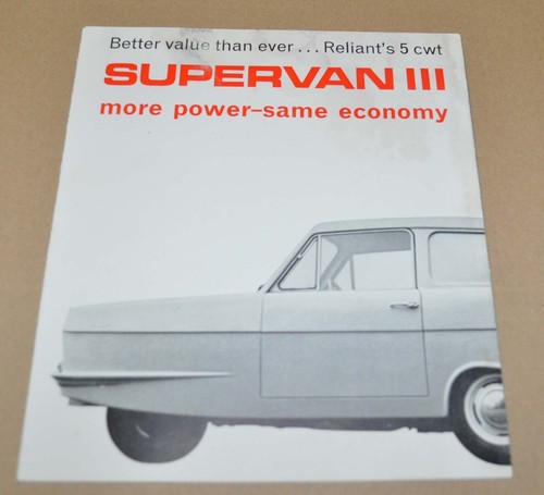 Reliant supervan iii - supervan, brochure