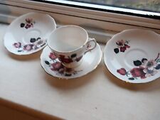 Tea Cup and 3 Saucers Queen Anne Bone China Roses Pattern 8302 Ridgway Potteries