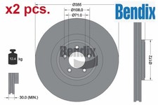 X2 PCS FRONT BRAKE DISC SET LEFT & RIGHT BDS1703HC BENDIX BRAKING I