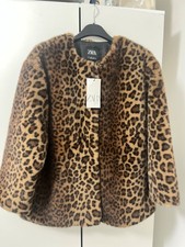 New Zara Animal Print Faux Fur