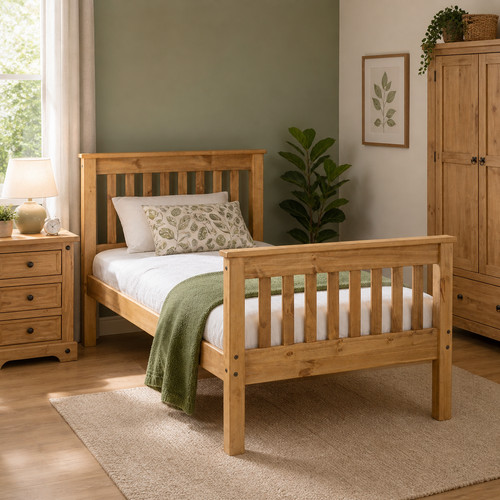 Modern solid pine - modern, bed