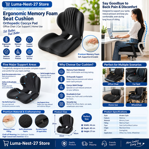 Ergonomic memory foam - memory, seat