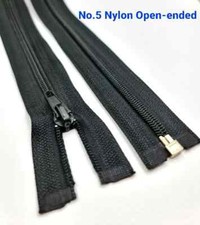 Black Nylon Zips No5 Open