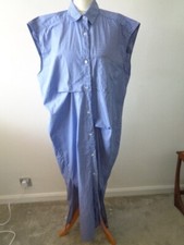 ZARA DRESS 100% COTTON BLUE WHITE STRIPES SIZE MEDIUM OVERSIZED