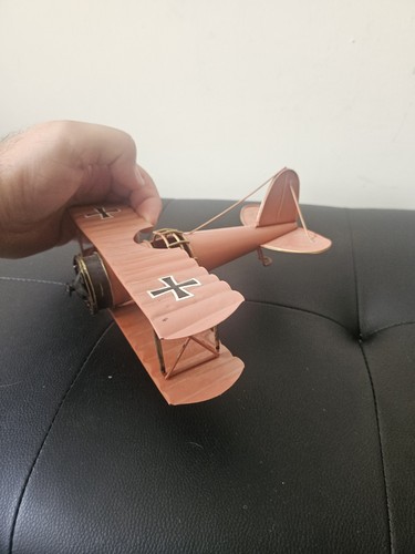 Red baron model tin airplane - red,