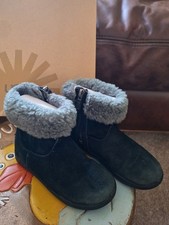 UGG Black Suede with grey wool Ankle Boots Childrens UK size 8 EU26