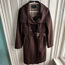 BCBGMAXAZRIA Brown Wool Belted