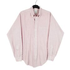 BROOKS BROTHERS Red Check Shirt Brookscloth Long Sleeve Casual Cotton Blend L