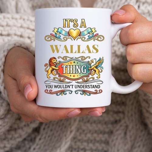 Wallas family name coffee - wallas, mug