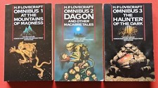 H. P. Lovecraft Omnibus 1, 2 & 3 UK Grafton PB Set - Vintage Horror, Near Fine