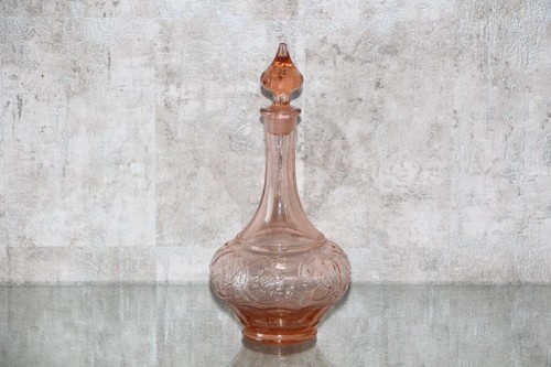 Pink glass decanter - , antique