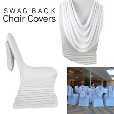 Ruched Spandex Chair Cover White for Wedding Reception Ceremony Party Banquet