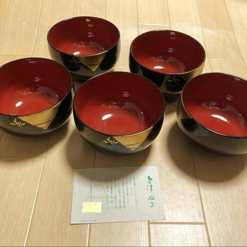 Japanese lacquer bowls set - japanese,