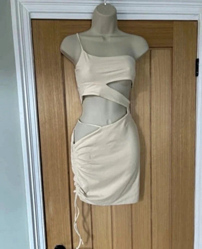 Polly beige cut - cut, ruched