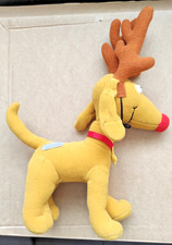 Vintage  Rugrats Spike Dog  with Reindeer Antlers Plush Soft Toy Mattel 1997