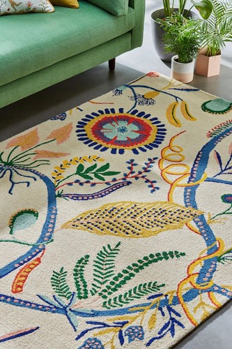 Multi color floral rug 100%