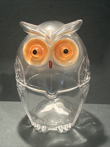 Owl clear glass lidded - glass,