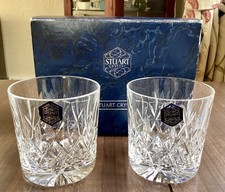 Stuart Crystal Glencoe Rummer x 2 Whisky Old Fashioned Tumblers 9oz Boxed 