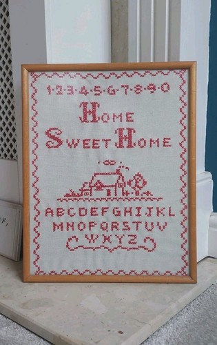 Home sweet sampler cross - home,