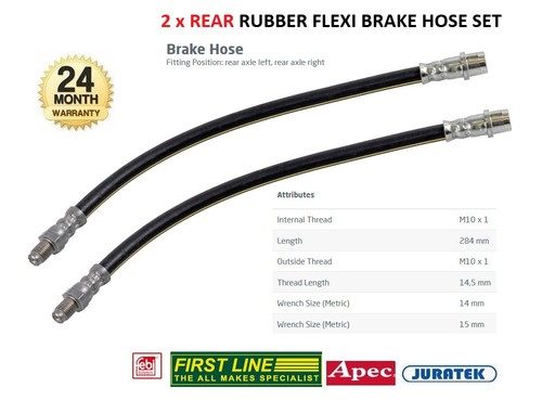 Rear brake hoses - 2x,