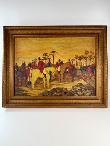 Vintage fox hunting - fox, oil