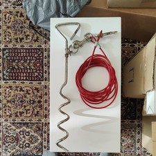 Dog Stake 41cm  Spiral Tether Anchor Tie Out Ground Peg with 4.5 metre line. 