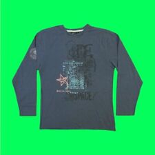CEDAR WOOD STATE Longsleeve T-Shirt,  BMX Graphic to Chest, Faded Gray, UK M