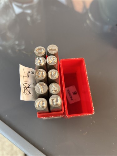 Metal number punch set pcs - metal, 10
