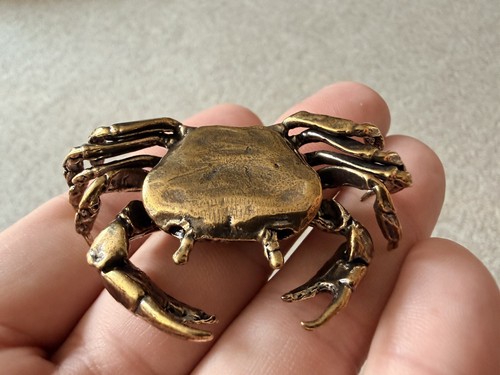 Solid brass large crab - brass,