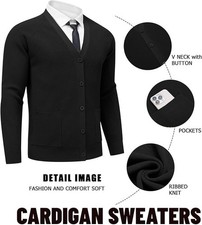 Mens Plain Cardigans Sweater