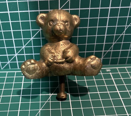 Vintage brass teddy bear car - teddy,