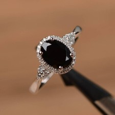 Dainty Black Onyx Ring Natural