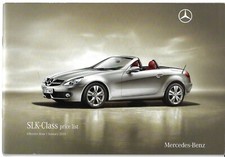 Mercedes-Benz SLK Specifications 2010 UK Market Brochure 200K, 300, 350 & 55 AMG