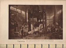 1932 PRINT ~ ENGINEERING ~ STEEL ON THE ANVIL HYDRAULIC FORGING PRESS