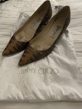 Jimmy Choo Snakeskin Kitten Heels 37