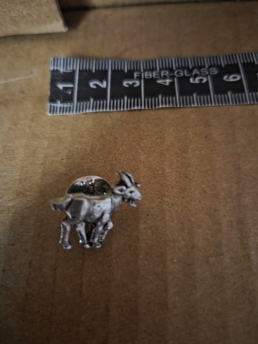 Vintage pewter goat pin - vintage,