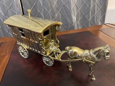 Antique brass horse and - brass,