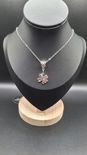 Silver Shamrock Four Leaf Clover Pendant Lucky Irish Gift 18" S/steel 