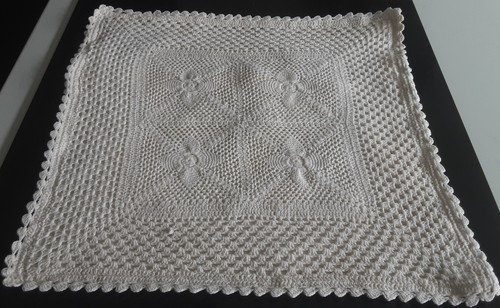 Vintage cream cotton crocheted - cream,