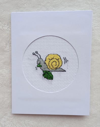 Handmade cross stitch card - cross,